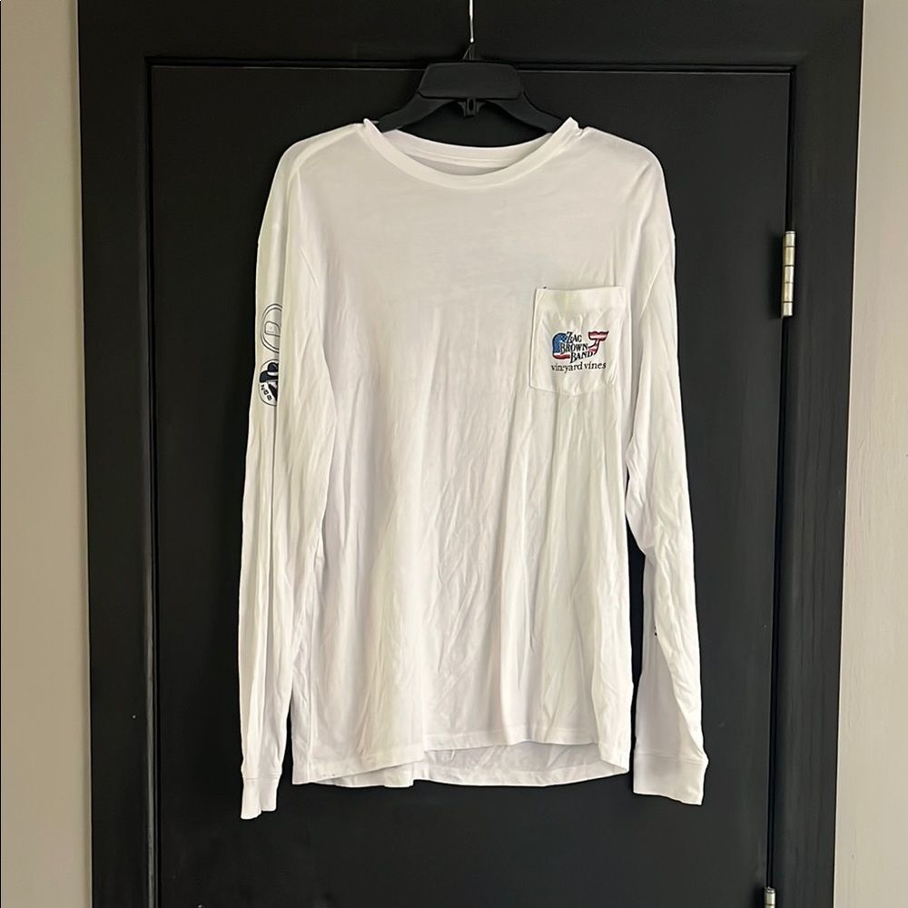Vineyard Vines White Relaxed Long Sleeve T-Shirt featuring Zac Brown Band